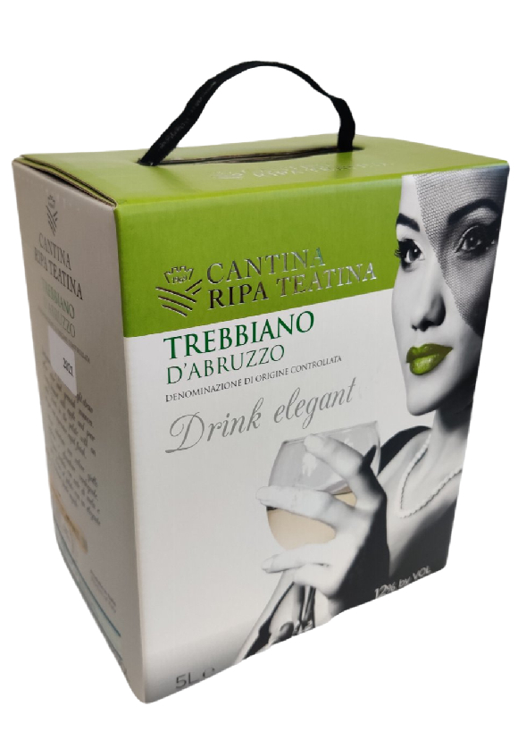 5 litrai Balto sauso vyno DRINK ELEGANT Trebbiano d’Abruzzo DOC